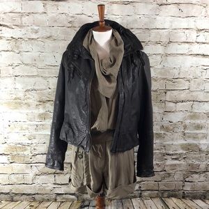 || All Saints || Brown Silk Arnica Jumpsuit UK8US4